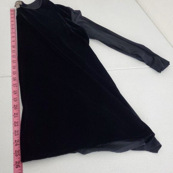 J Jill Wearever Womens Black Velour Tunic Blouse Size M Mixed Media Long Sleeve - Picture 3 of 8
